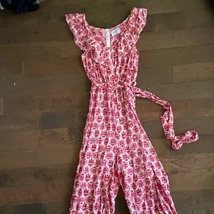 Summer Pantsuit, Red White Pattern